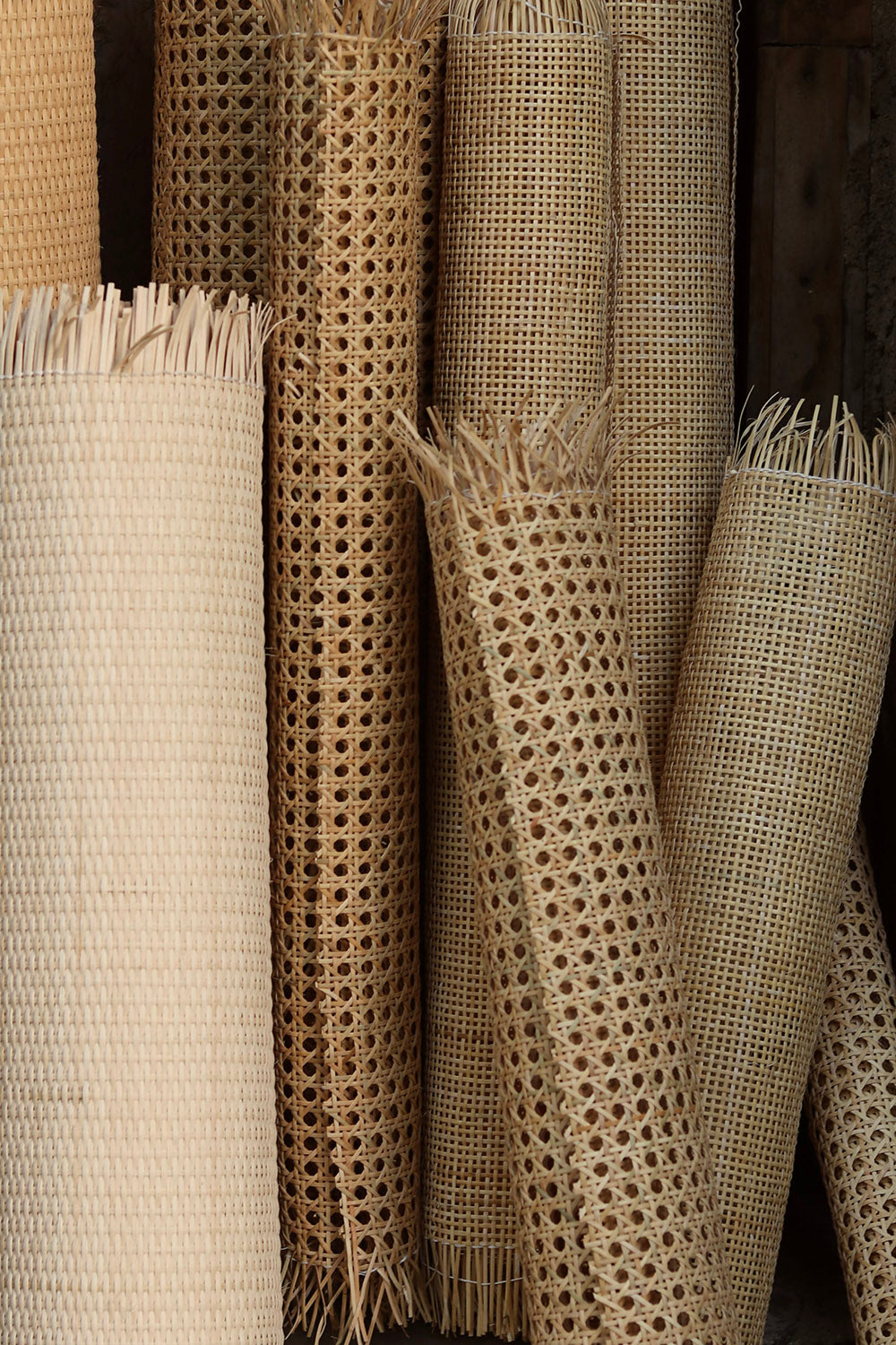 Contemporary Box Weave Rattan Mats