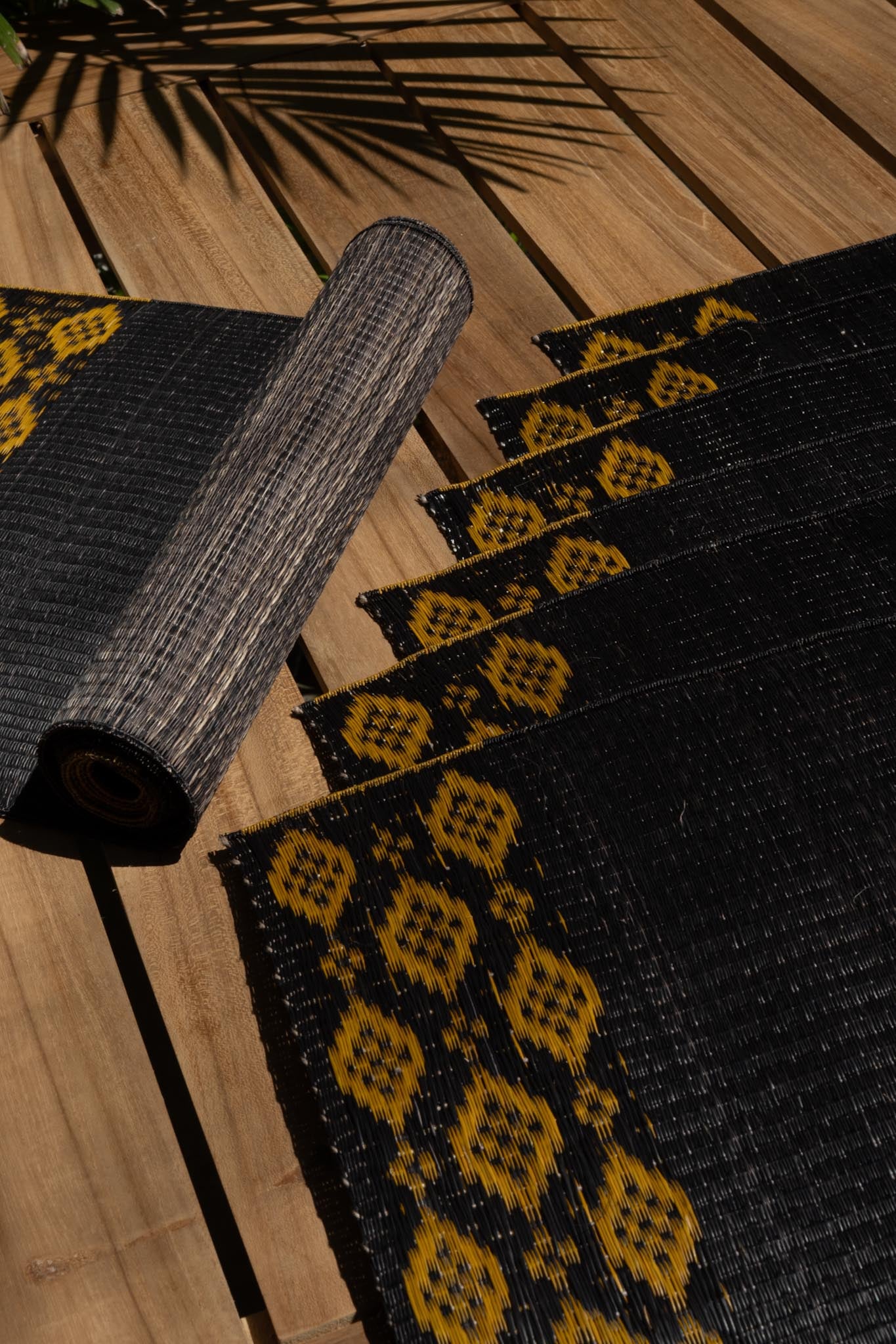 Damini Table Runner Black with Yellow