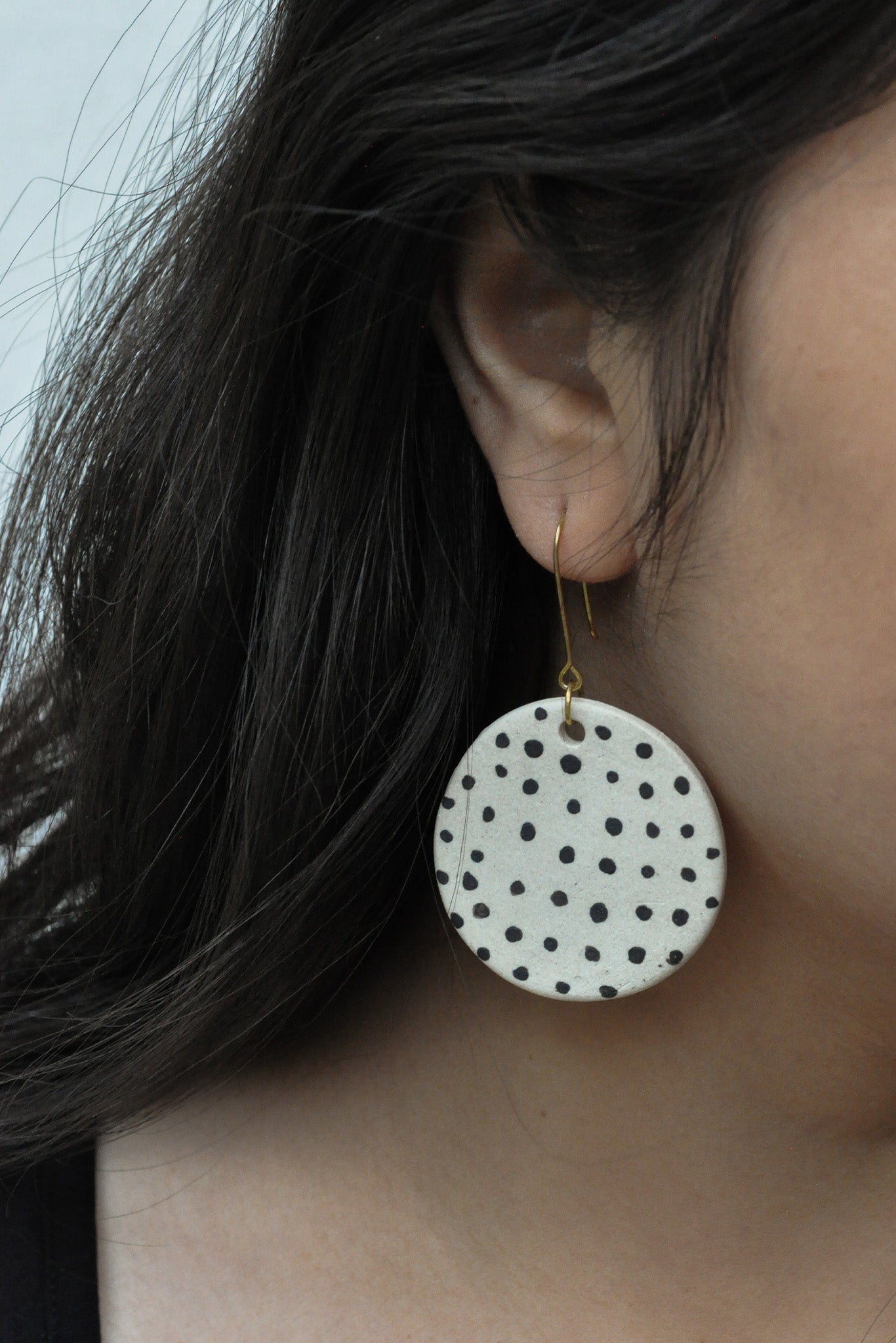 Earring Moon with Polka - M