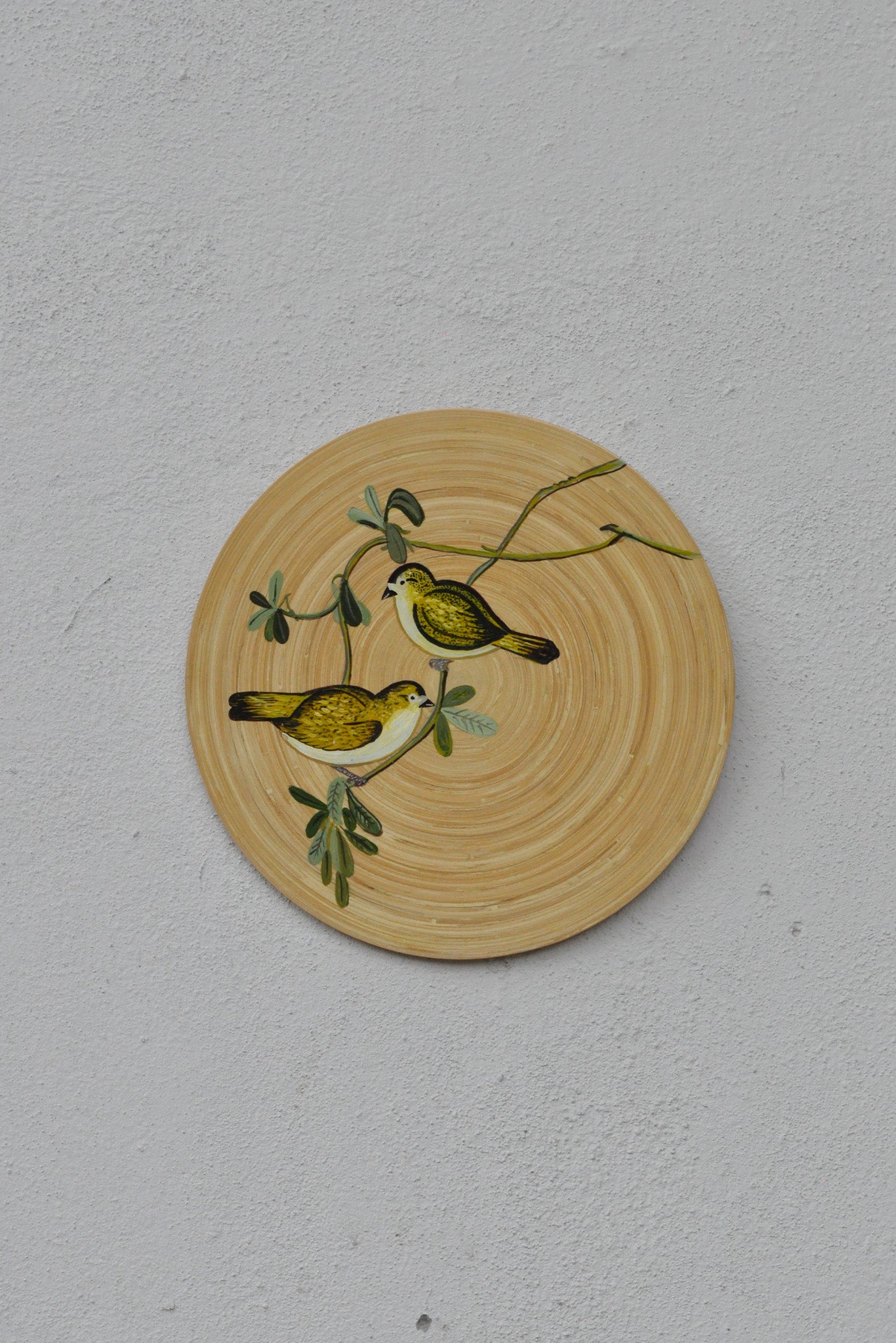 Hand-Painted Spun Bamboo Wall Plates M