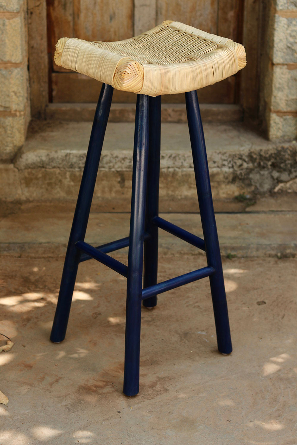 Meehkoe Bamboo Bar Stool (Blue)