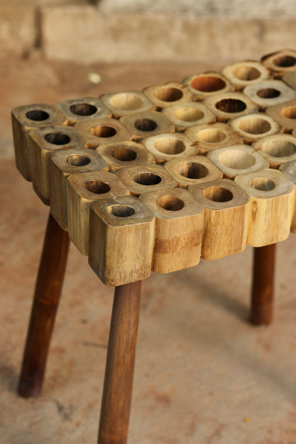 BeeHive Stool (Walnut) - Single Seater