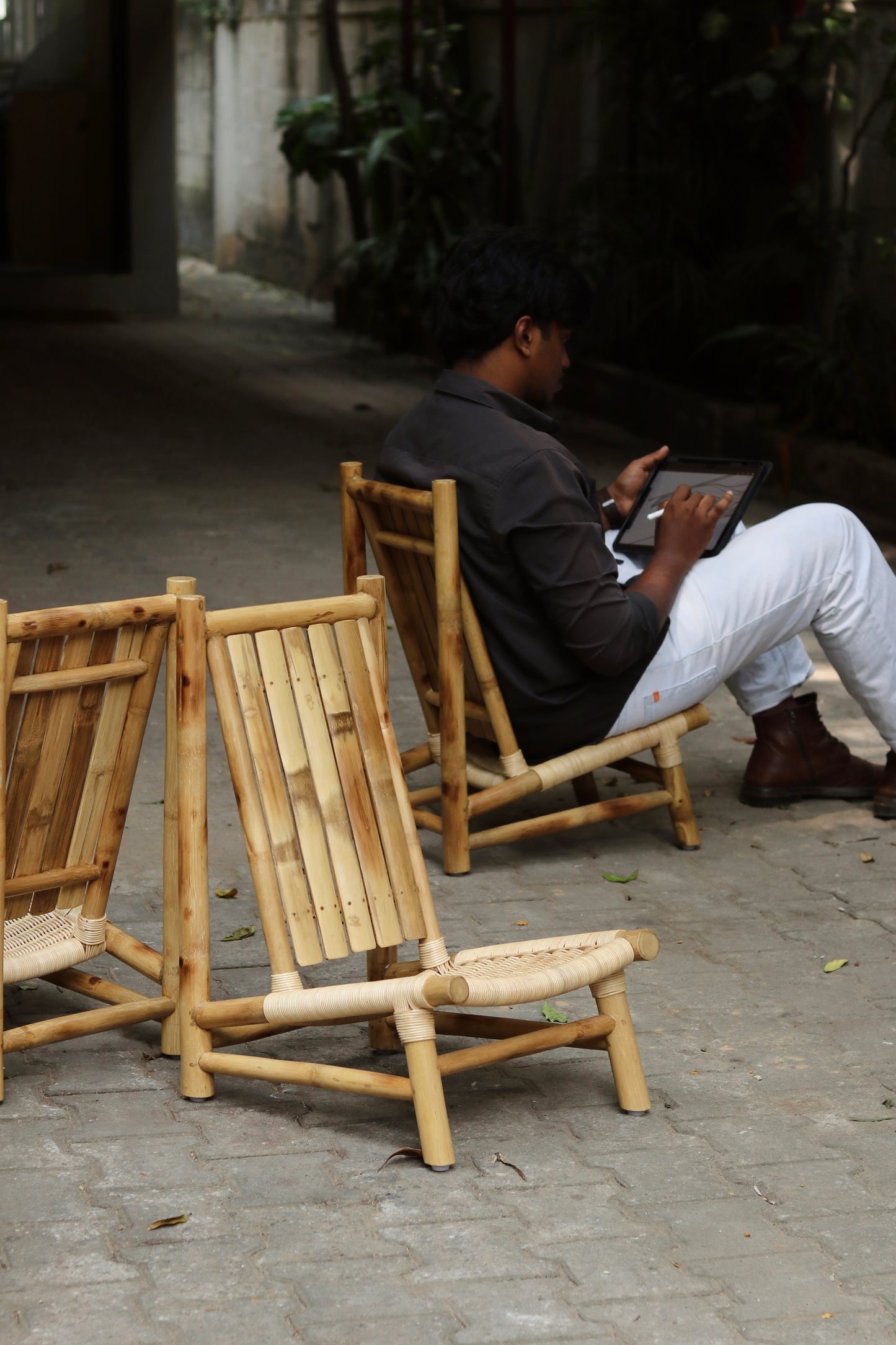 Ocha Bamboo Chair with Cane Weaving