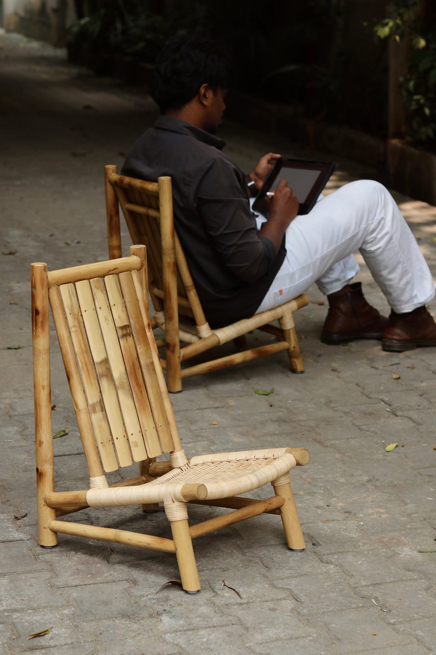 Ocha Bamboo Chair with Cane Weaving