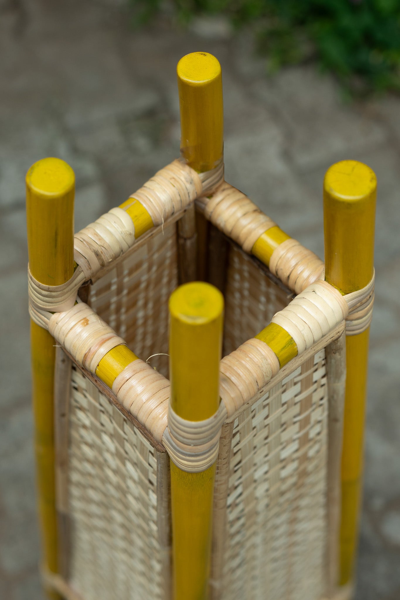 Golden woods Bamboo Floor Lamp (Yellow-Natural)