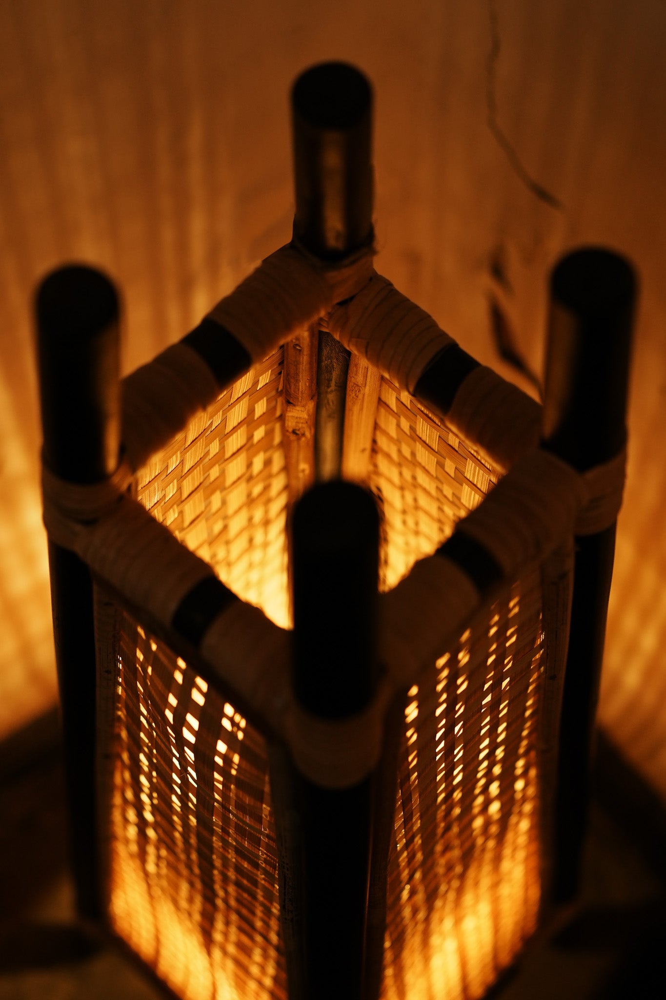 Golden woods Bamboo Floor Lamp (Black-Natural)