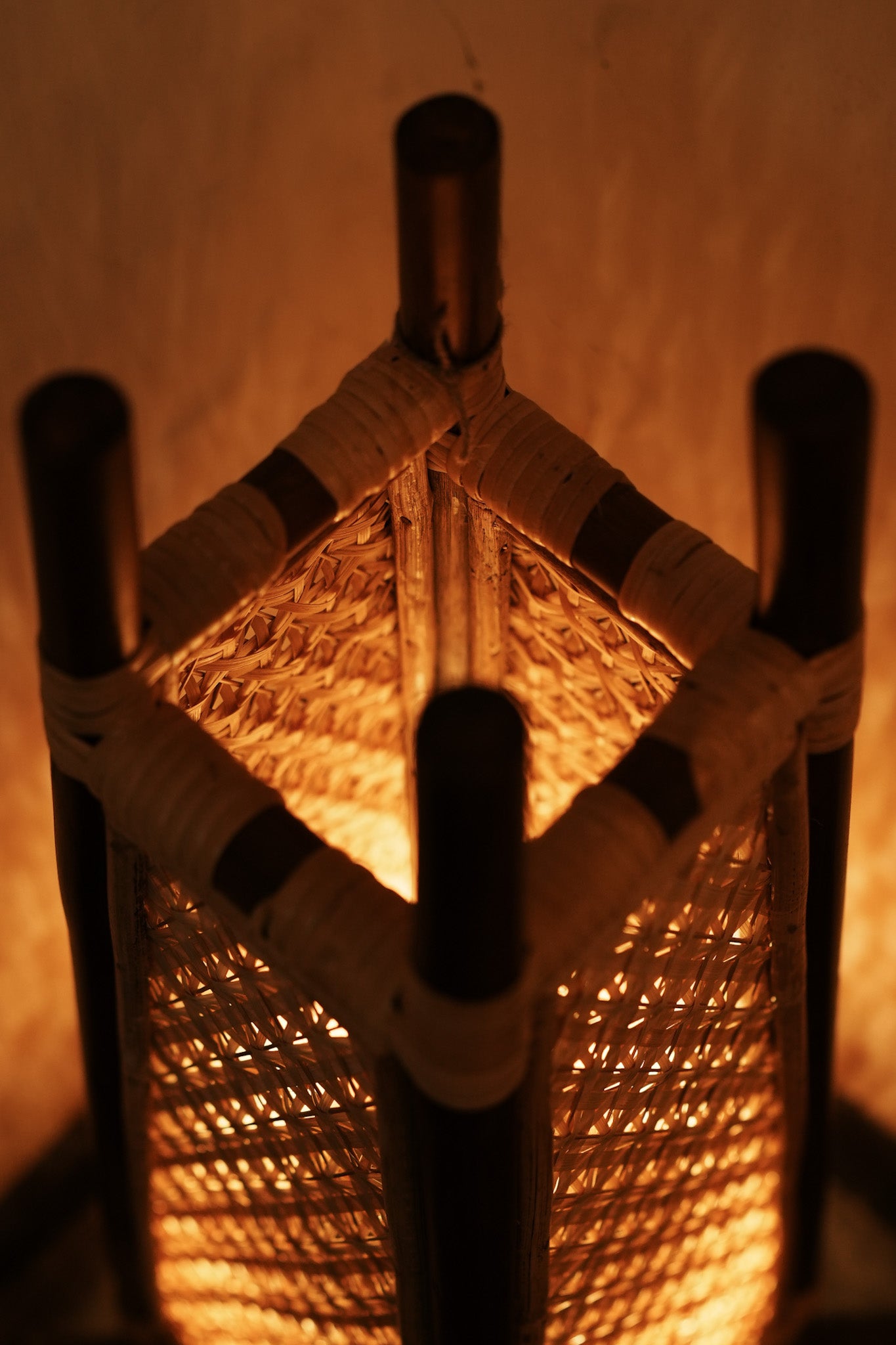 Golden woods Bamboo Floor lamp ( Walnut- Natural Pineapple)