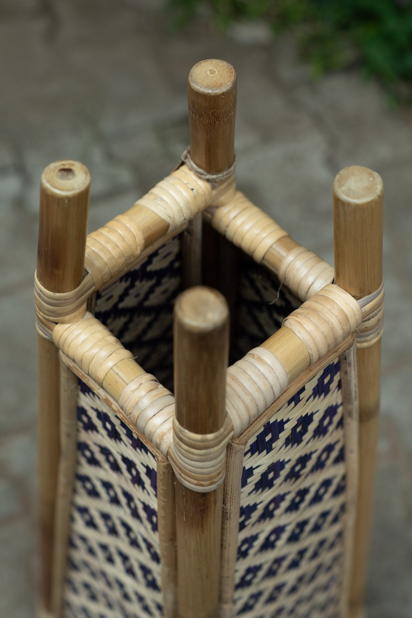 Golden woods Bamboo Floor Lamp (Natural-Purple)
