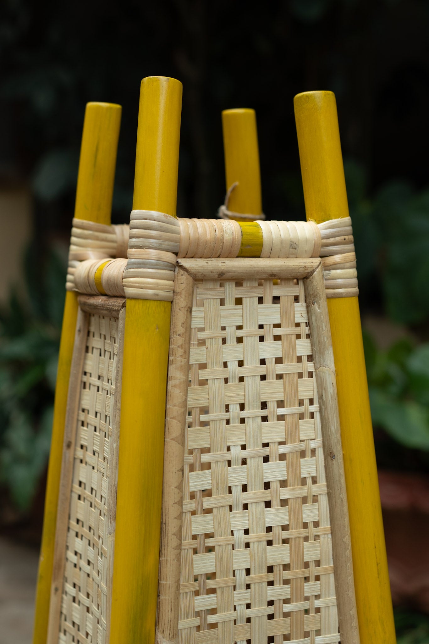 Golden woods Bamboo Floor Lamp (Yellow-Natural)