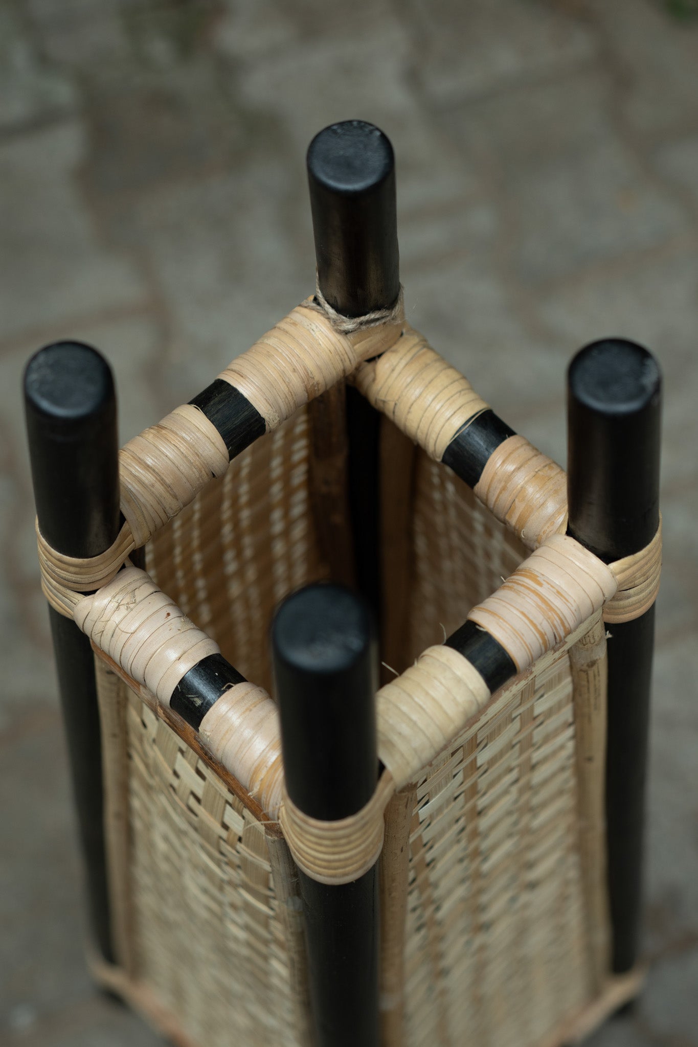 Golden woods Bamboo Floor Lamp (Black-Natural)