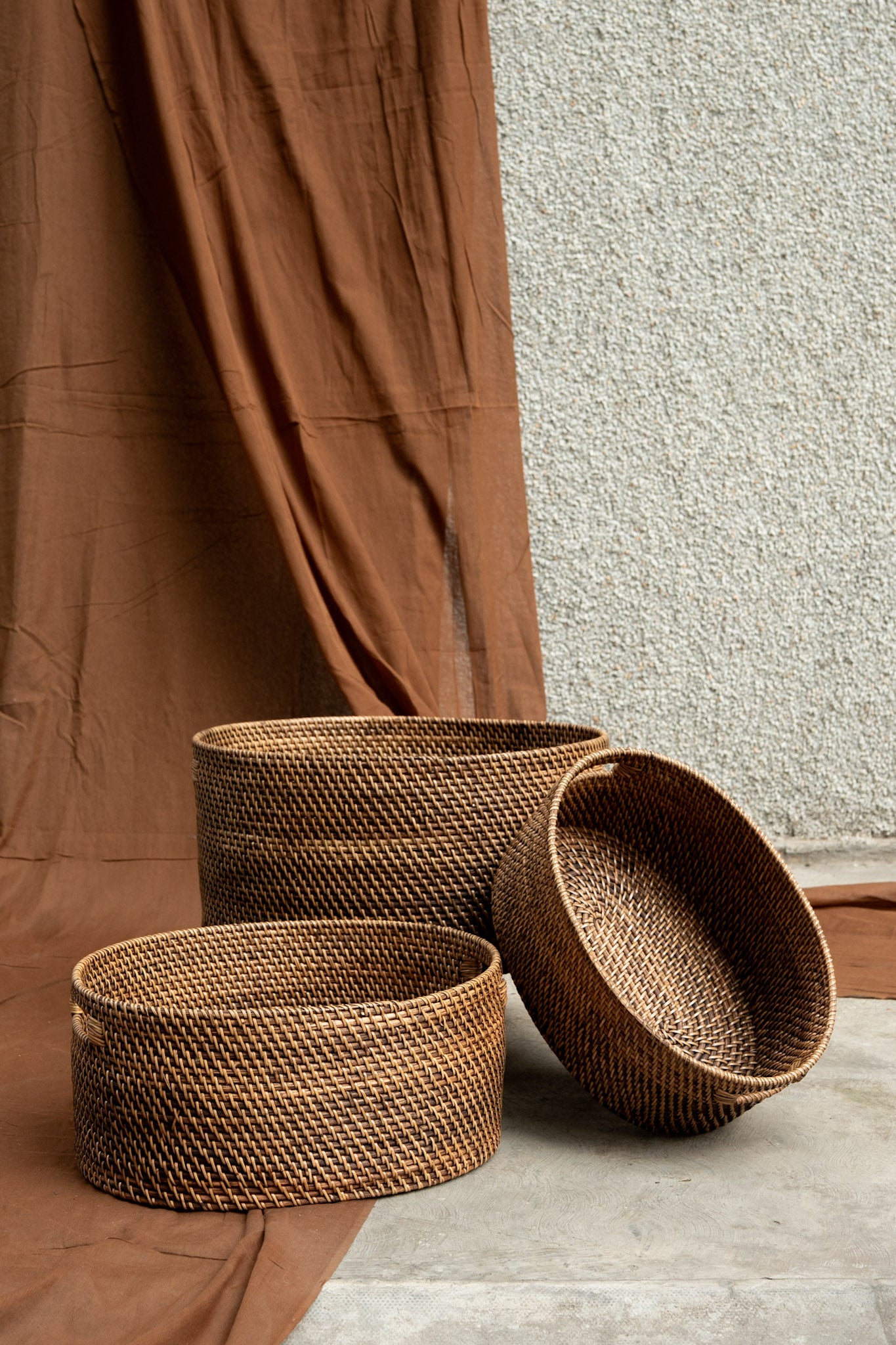 Midori Cane Oval Mid Height Basket