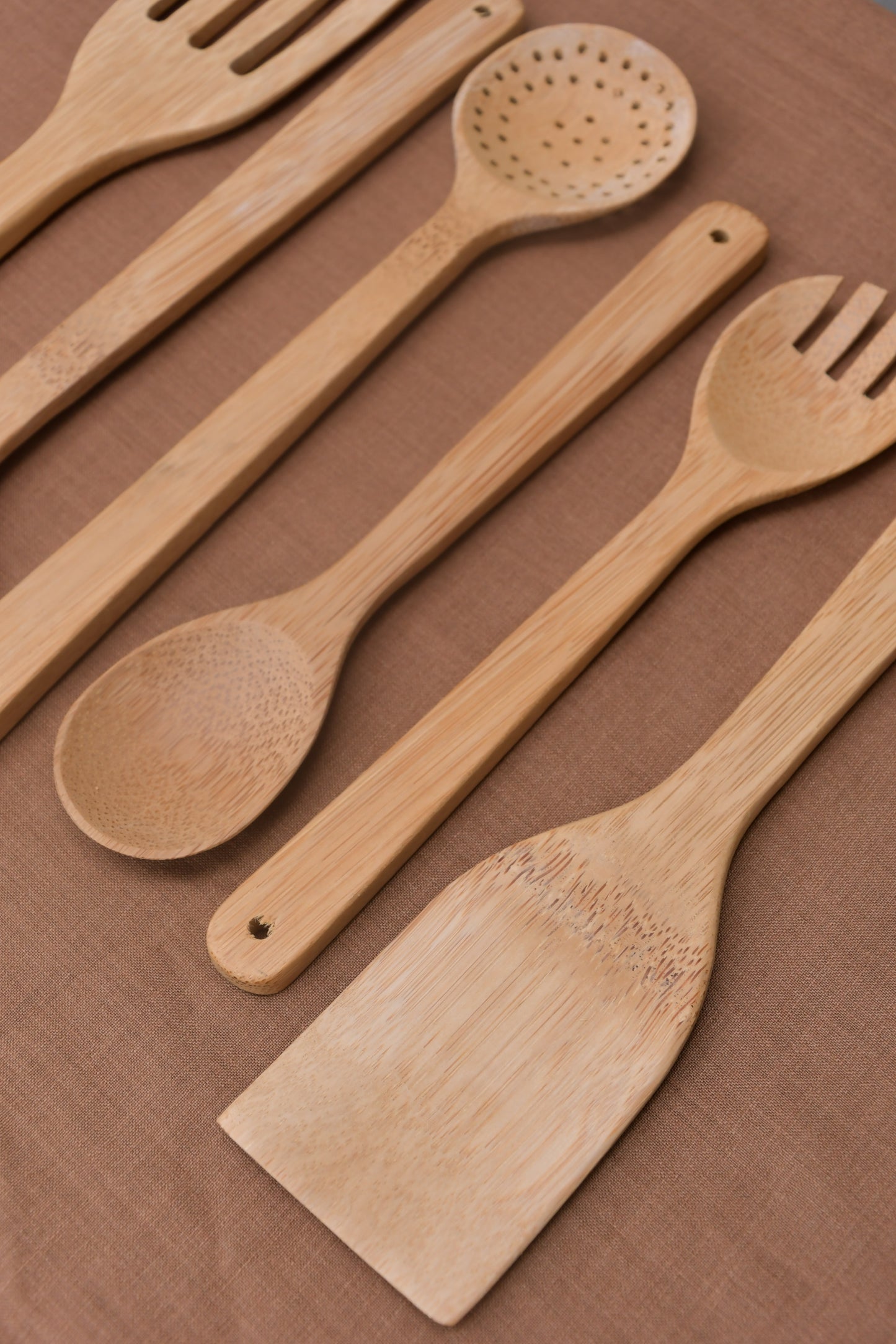 Natural Cutlery Set of 6 in Bamboo