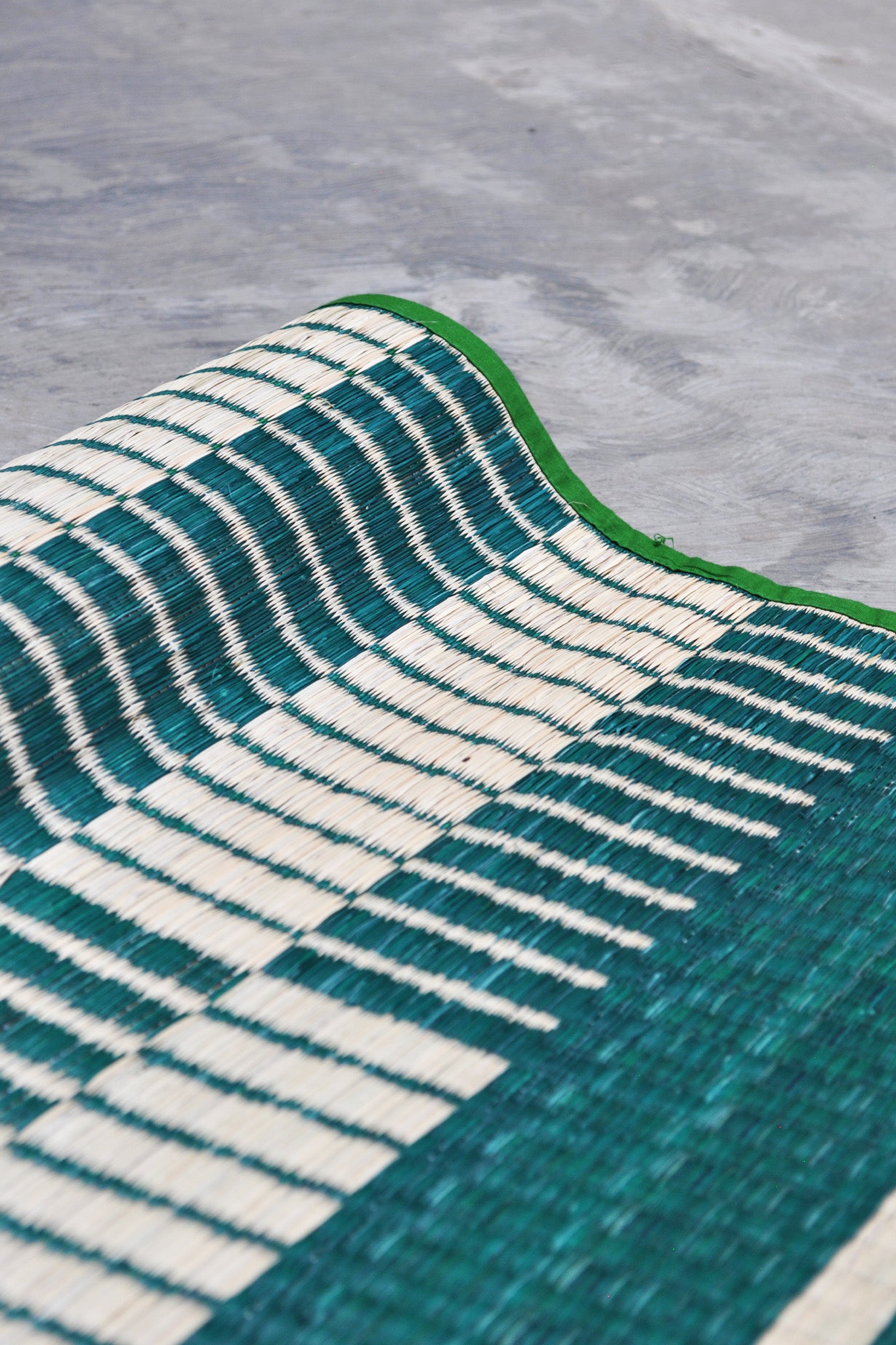 Damini Floor Mat Green & White Check