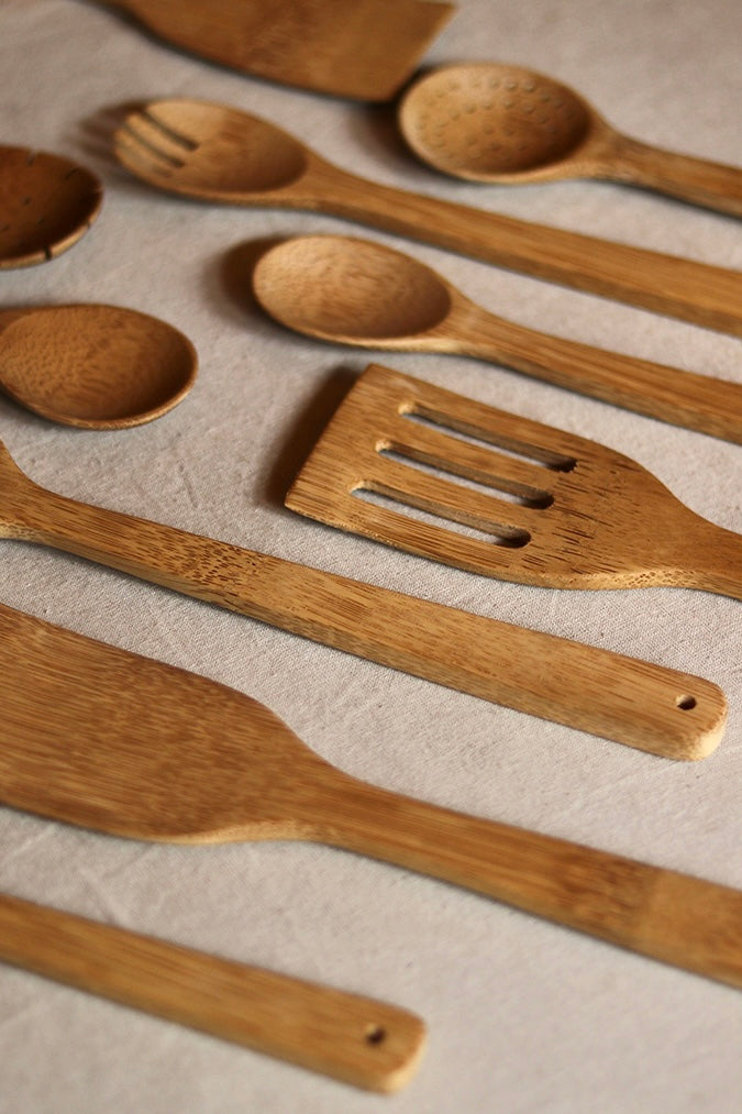 Natural Cutlery Set of 6 in Bamboo