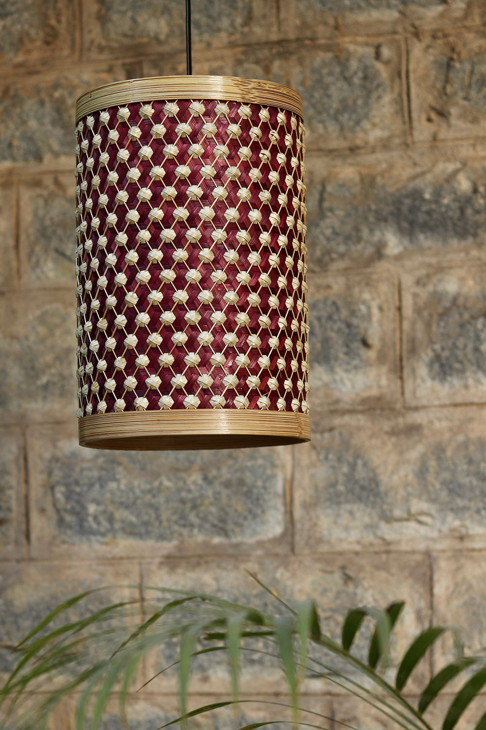 Irene Bamboo Lampshade Maroon