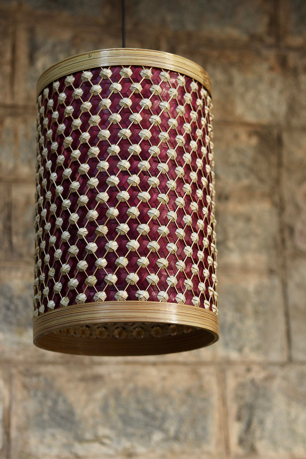 Irene Bamboo Lampshade Maroon