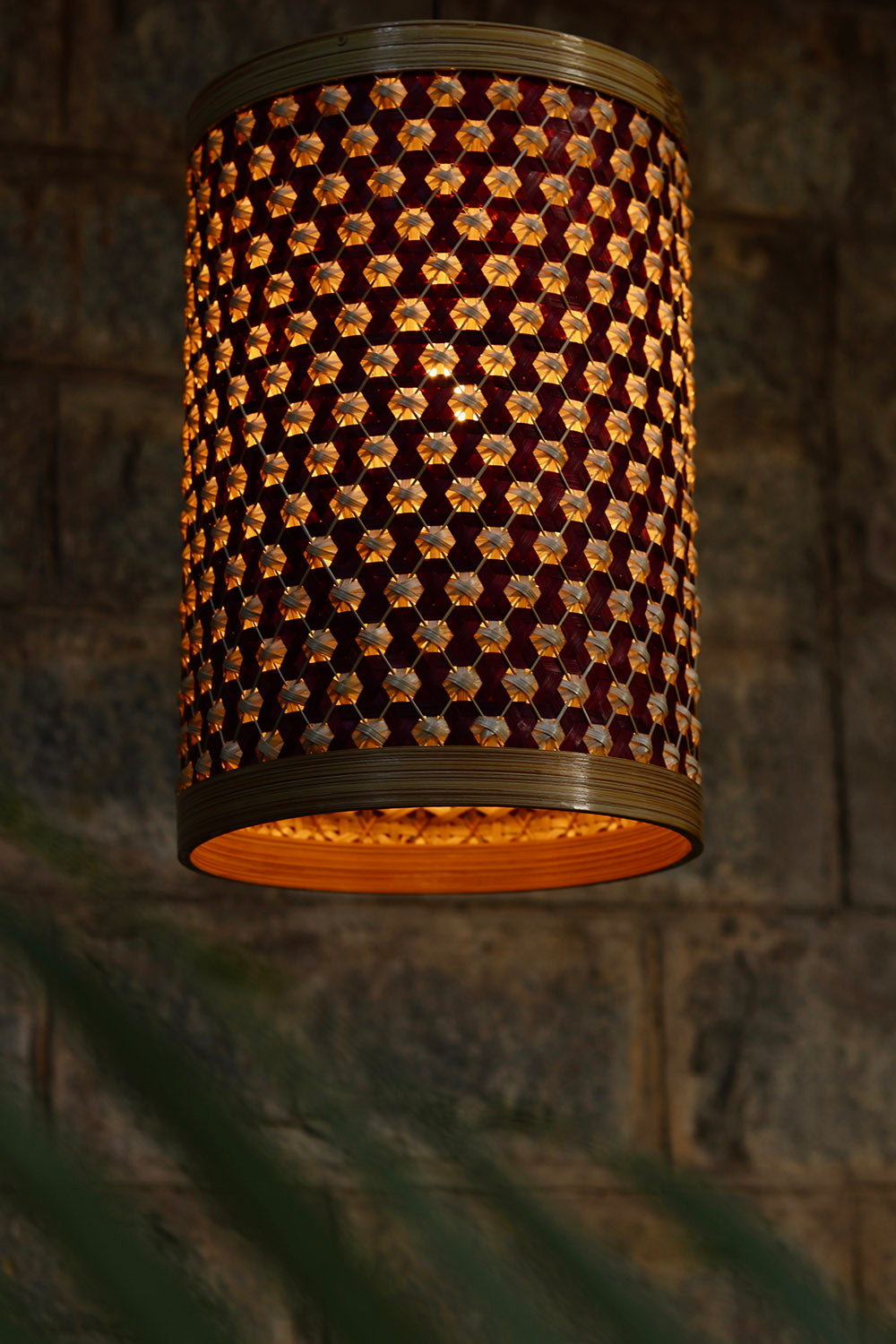 Irene Bamboo Lampshade Maroon