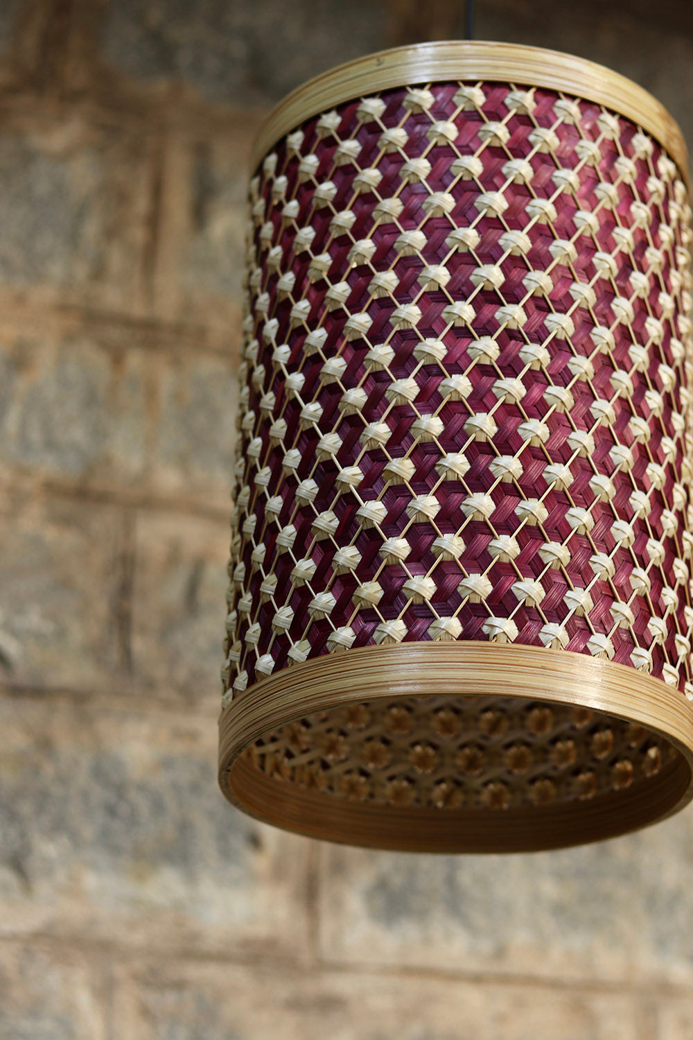 Irene Bamboo Lampshade Maroon