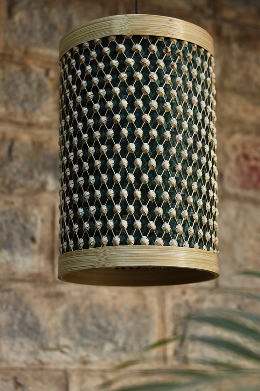 Isabella Bamboo Pineapple Lampshade Green