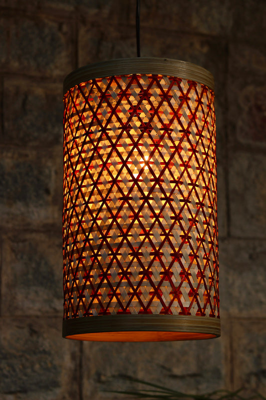 Vrinda Bamboo Lampshade Red