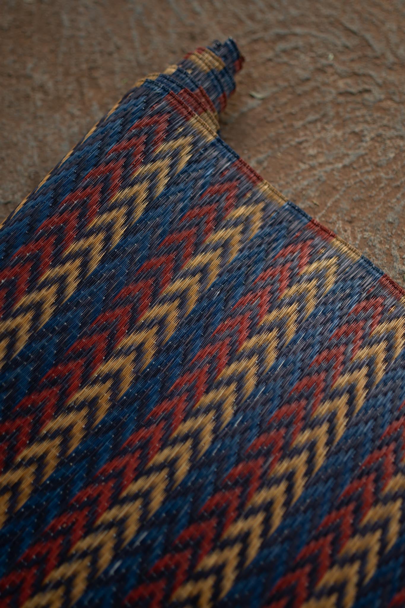 Damini Red Blue Natural Floor Mat