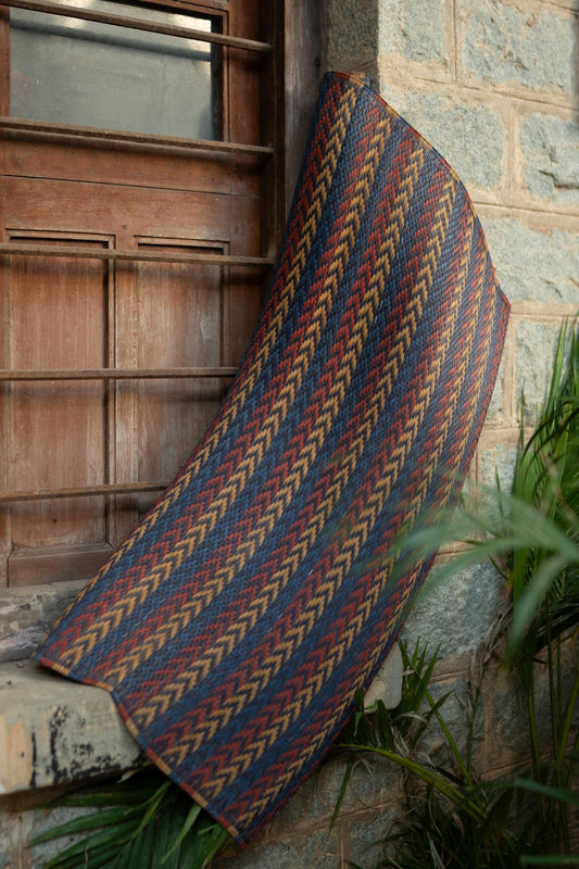 Damini Red Blue Natural Floor Mat
