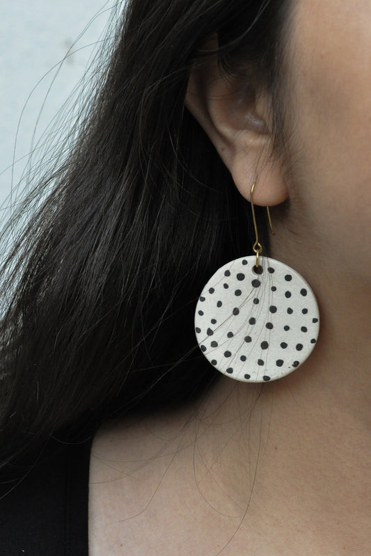 Earring Moon with Polka - M