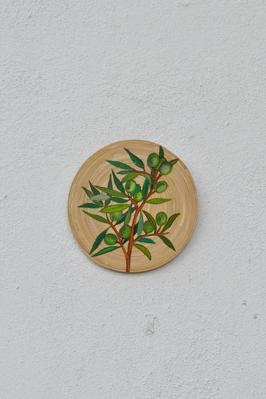Hand-Painted Spun Bamboo Wall Plates S