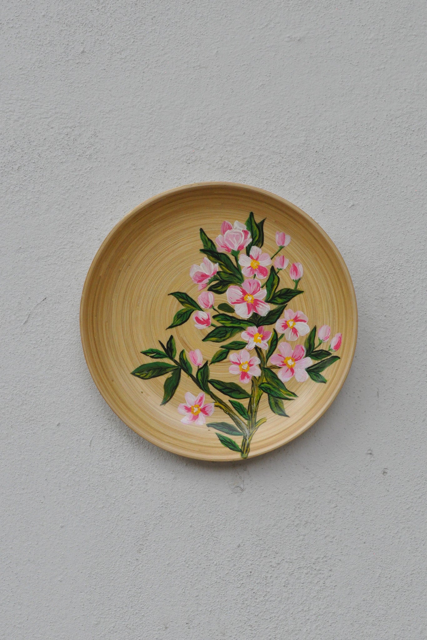 Hand-Painted Spun Bamboo Wall Plates L