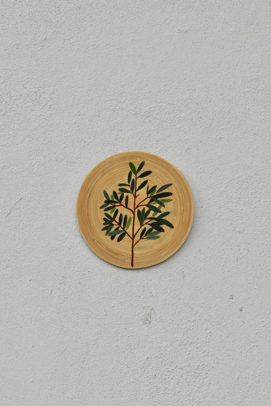 Hand-Painted Spun Bamboo Wall Plates S