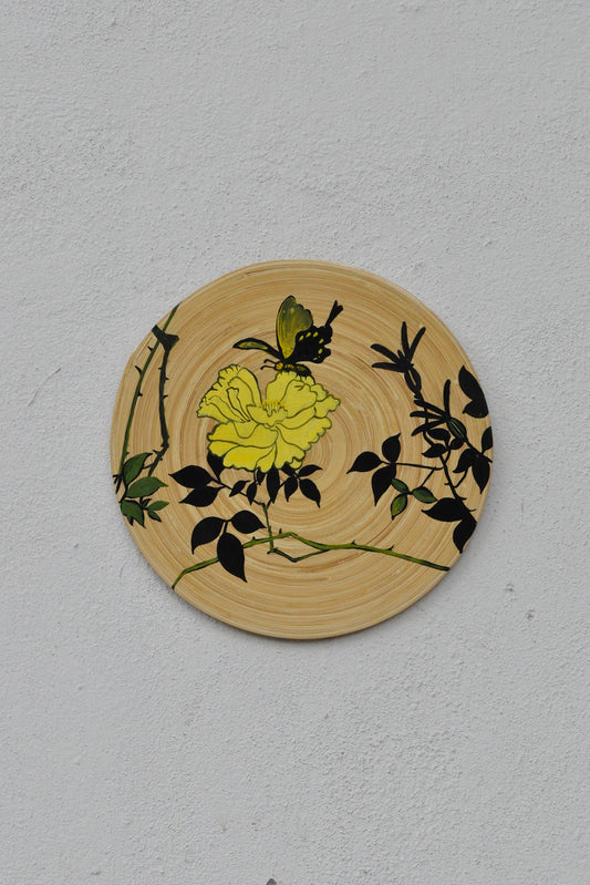 Hand-Painted Spun Bamboo Wall Plates M