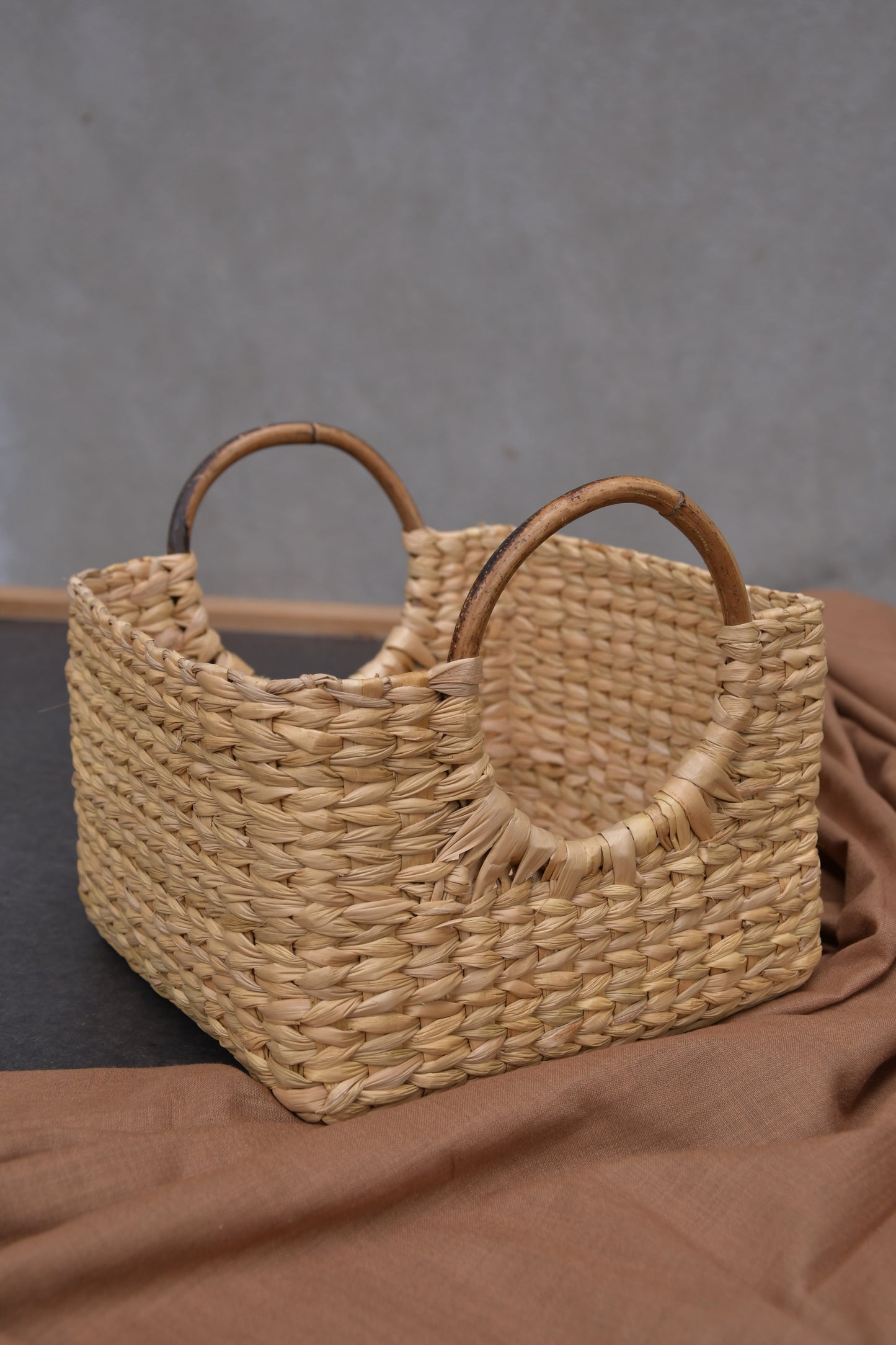 Kouna basket with cane handle (set of 3)