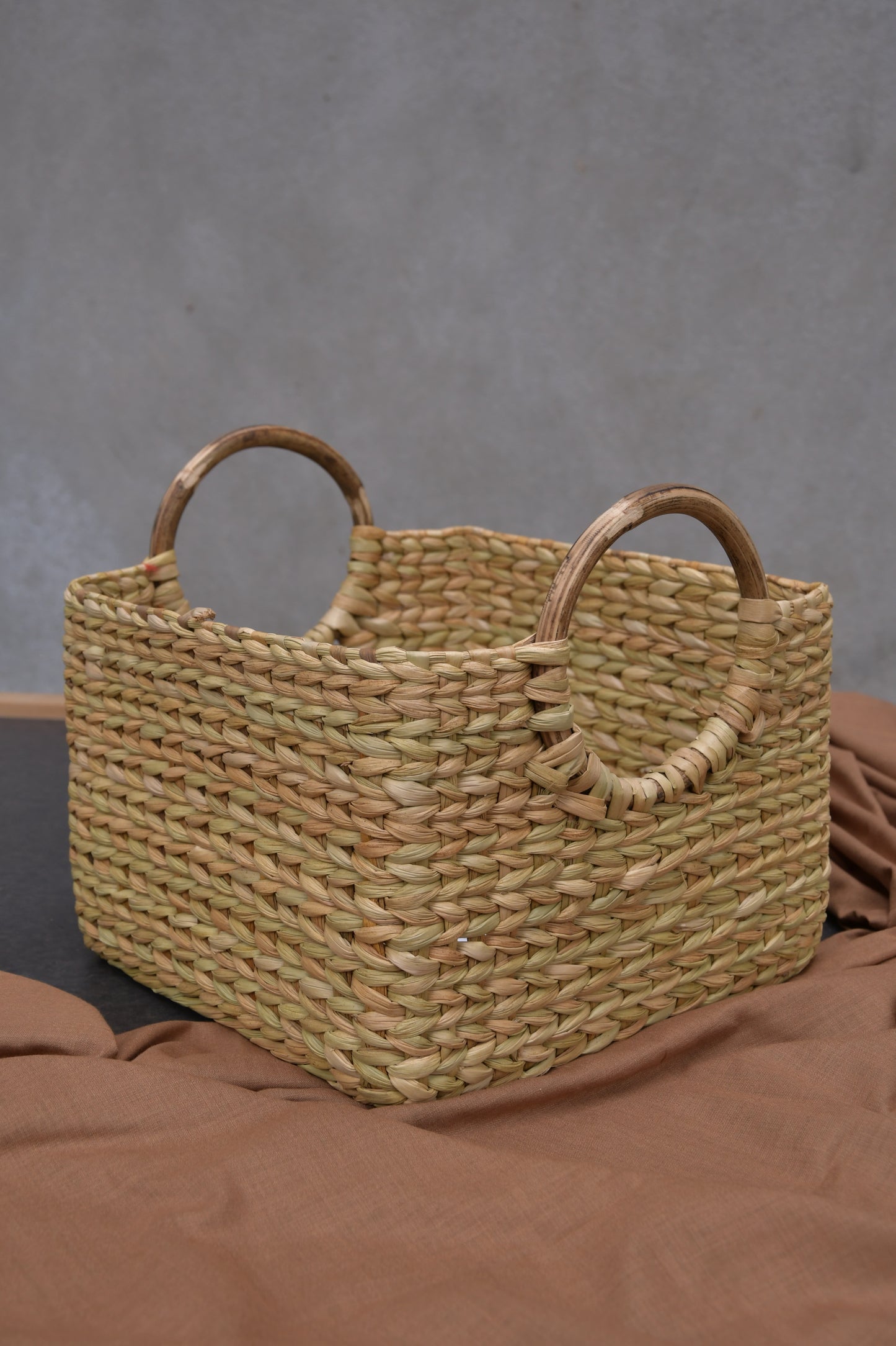 Kouna basket with cane handle (set of 3)