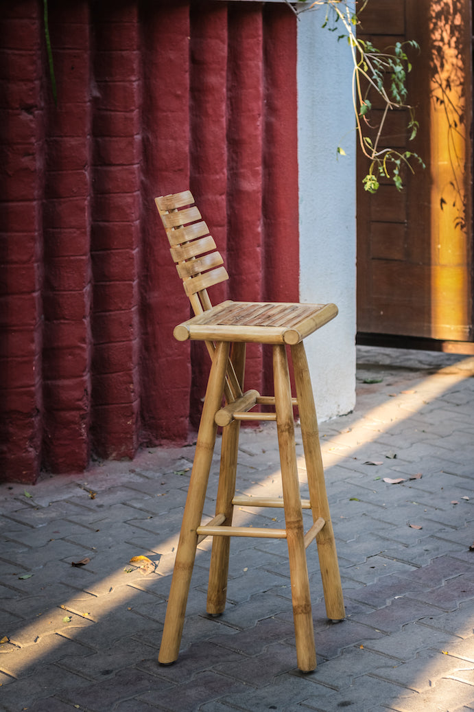 Subal Slatted Bar Chair