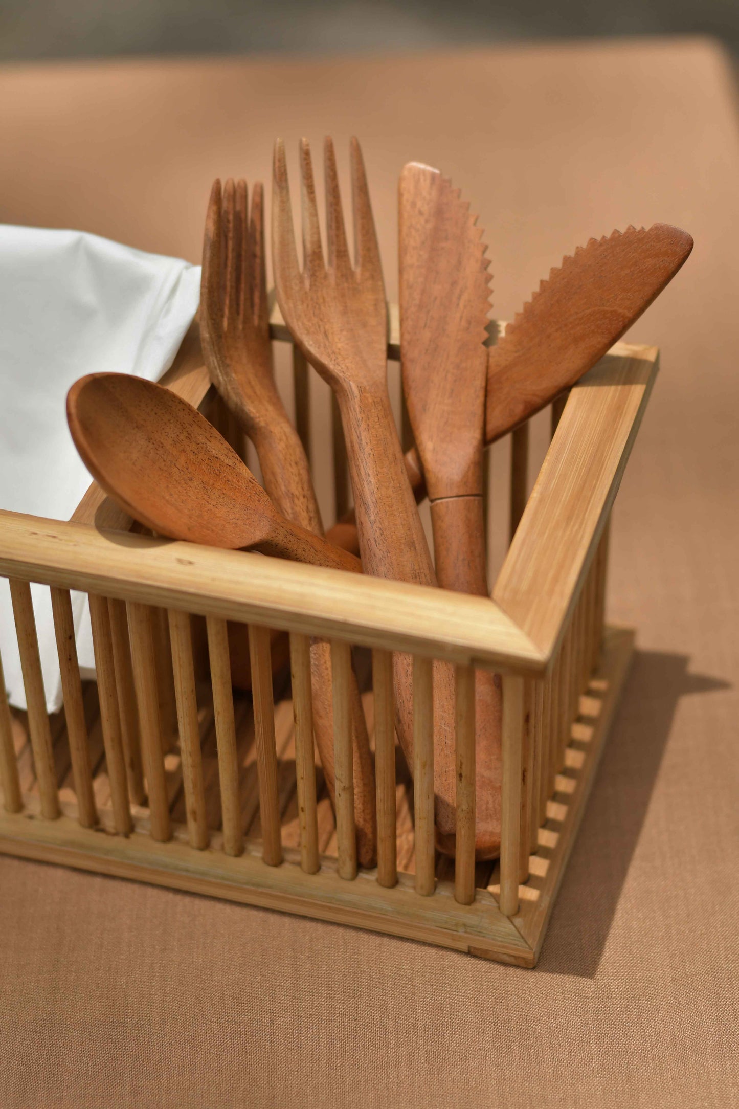 Anoop Bamboo Cutlery Holder