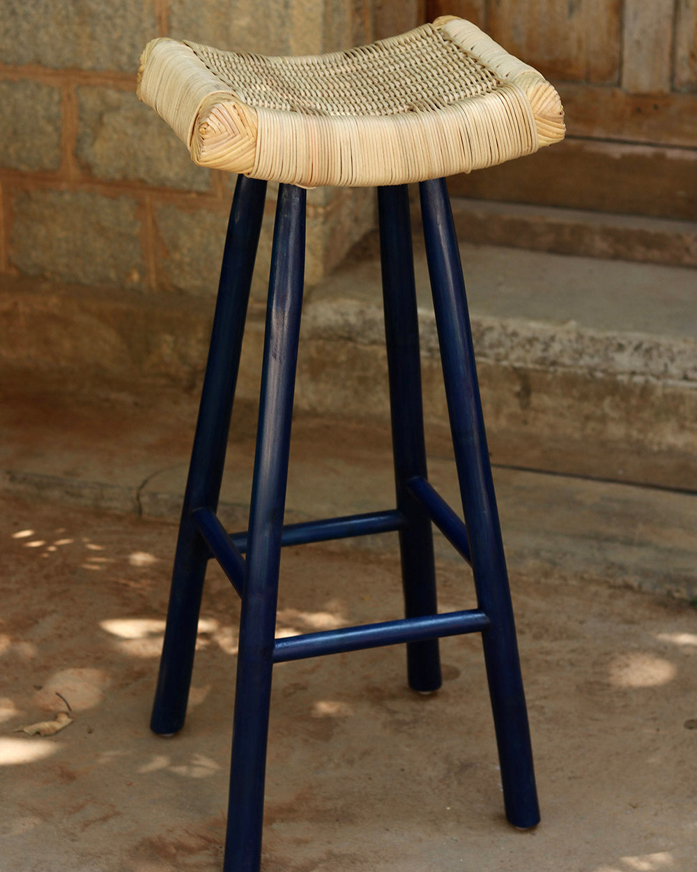 Meehkoe Bamboo Bar Stool (Blue)