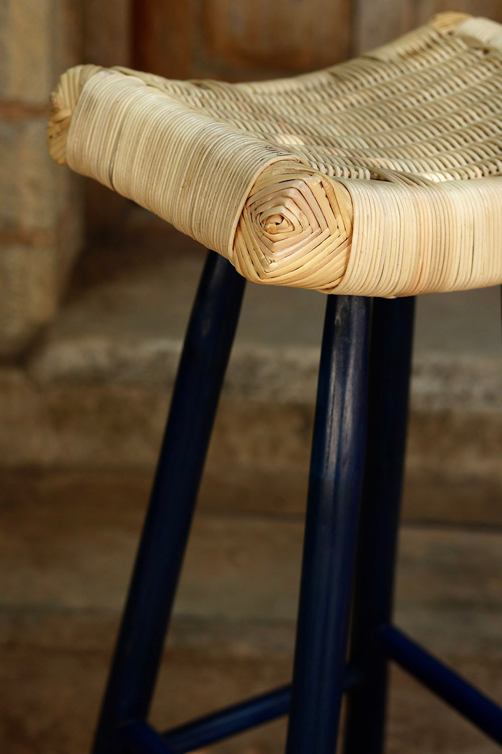 Meehkoe Bamboo Bar Stool (Blue)