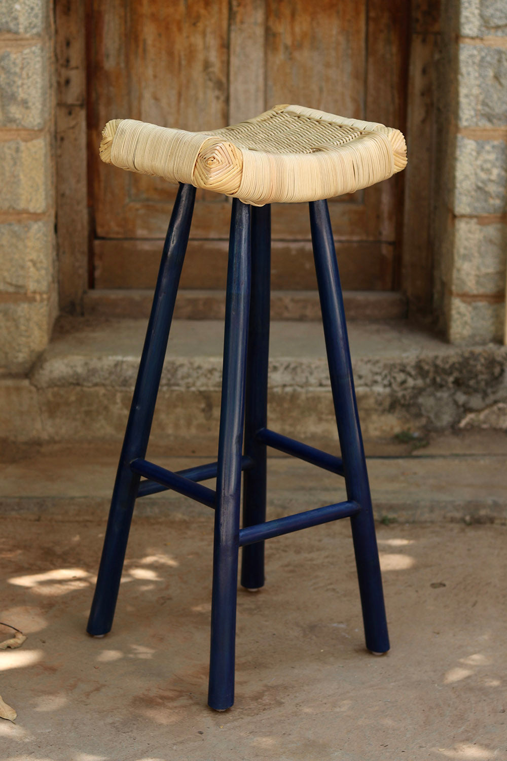 Meehkoe Bamboo Bar Stool (Blue)