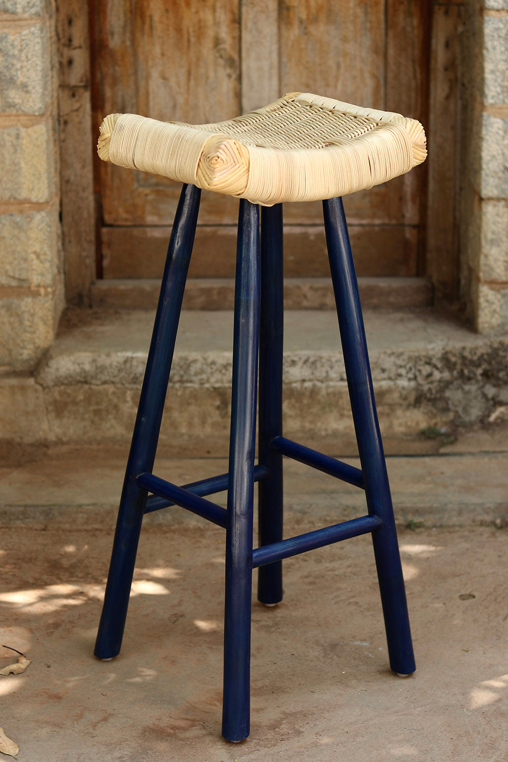 Meehkoe Bamboo Bar Stool (Blue)