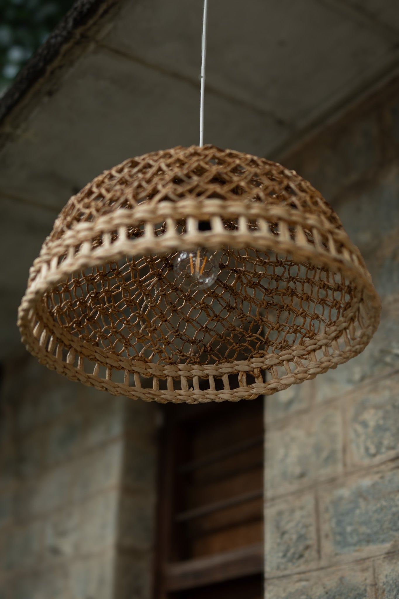 Banana Fibre Semi Intricate Lampshade