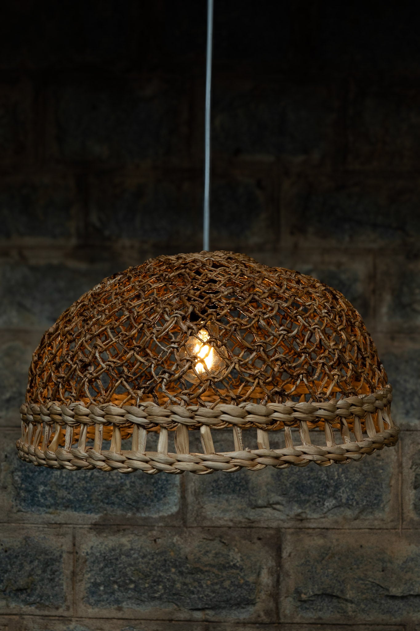 Banana Fibre Semi Intricate Lampshade