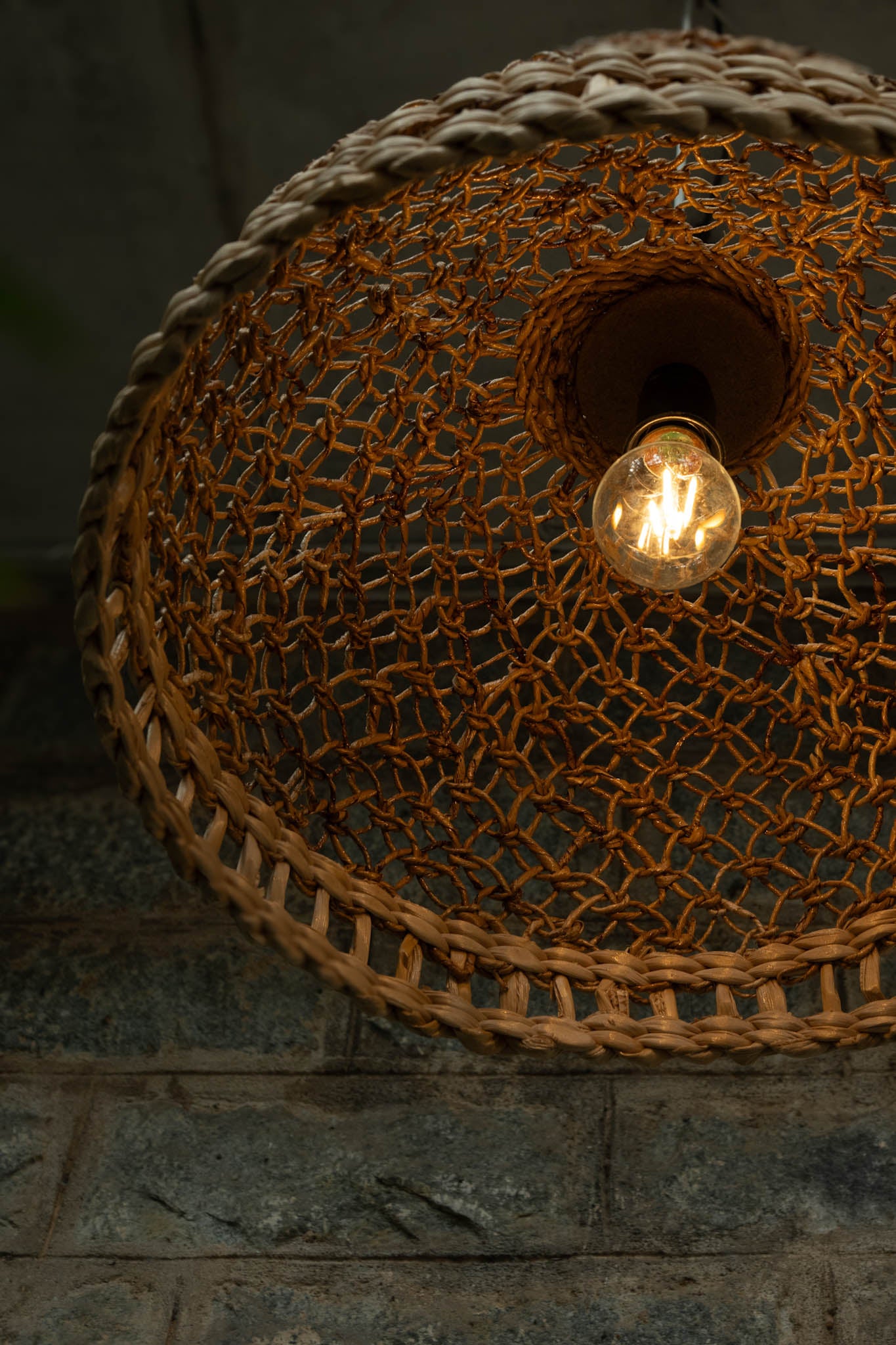 Banana Fibre Semi Intricate Lampshade