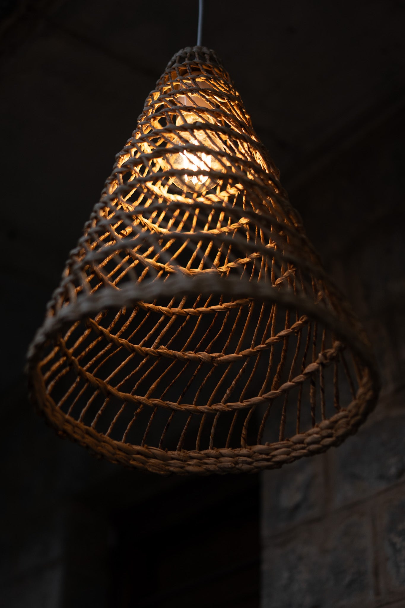 Banana Fibre Conical Lampshade