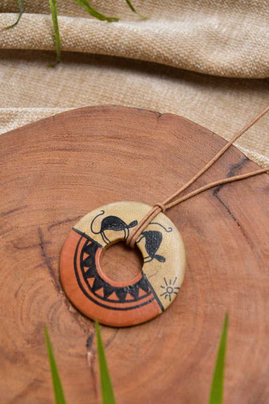 Bamboo Ring with Art Pendant