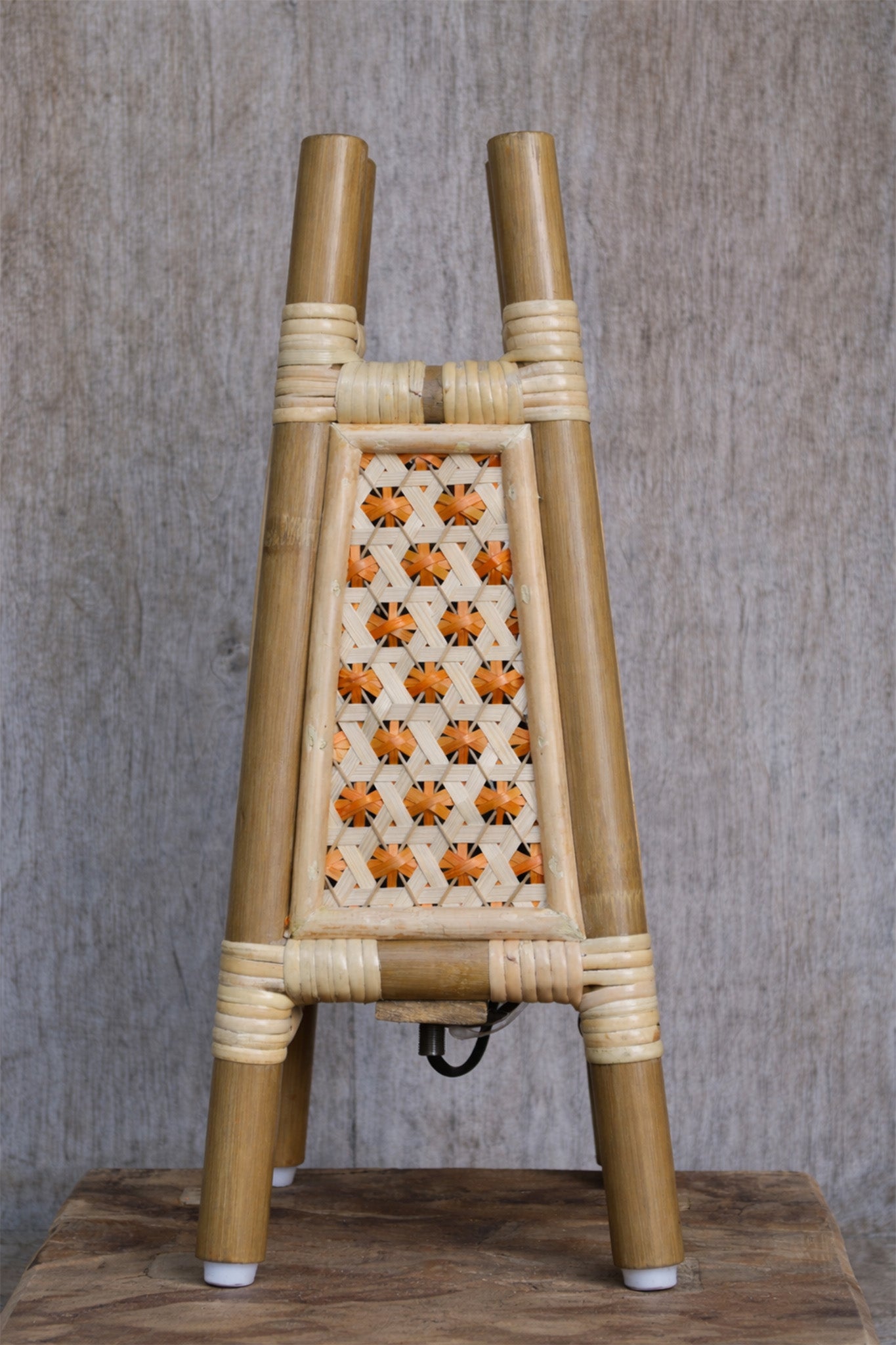 Golden Woods Bamboo Table Lamp - Mini Orange