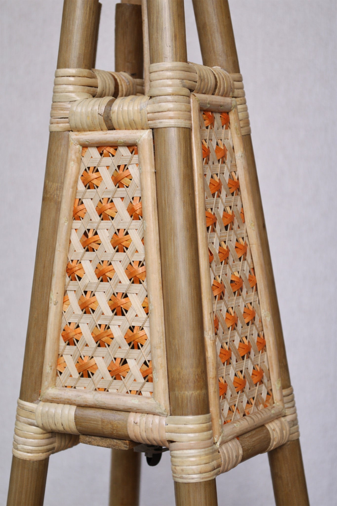Golden Woods Bamboo Table Lamp - Mini Orange
