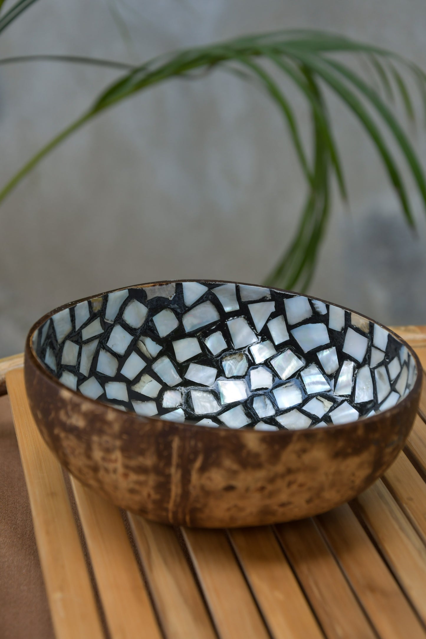 Coconut Bowl - Mother of Pearl - White Mosaic