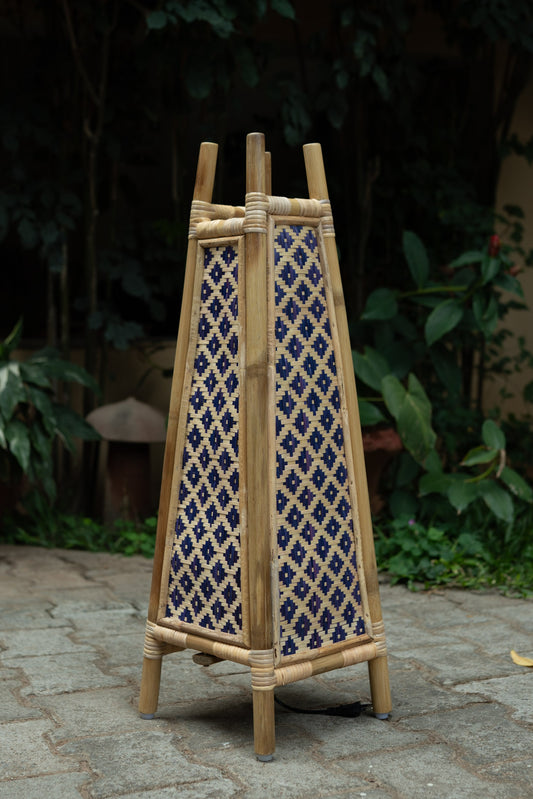 Golden woods Bamboo Floor Lamp (Natural-Purple)
