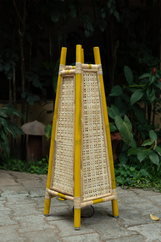 Golden woods Bamboo Floor Lamp (Yellow-Natural)