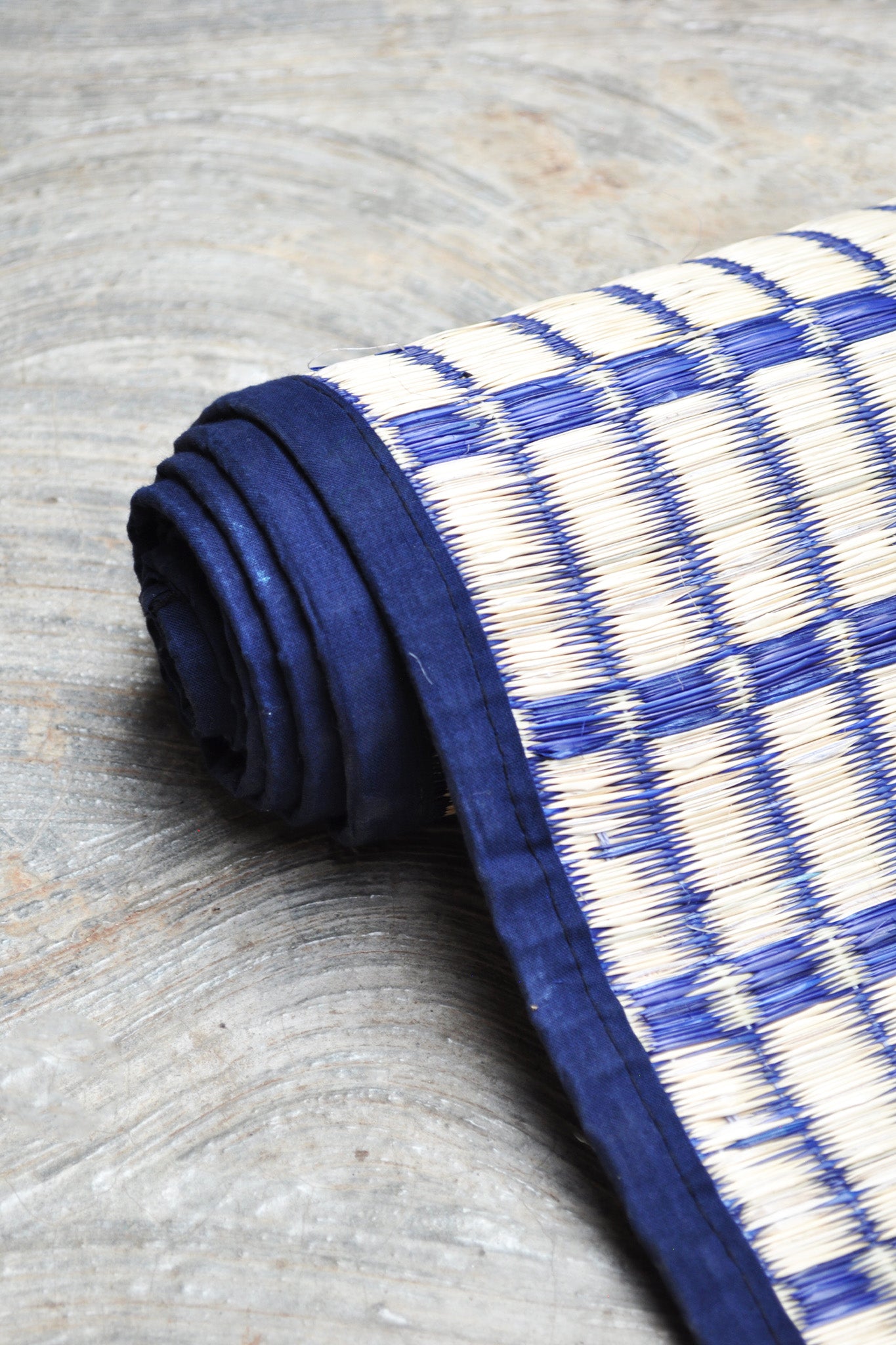 Damini Floor Mat Blue Check